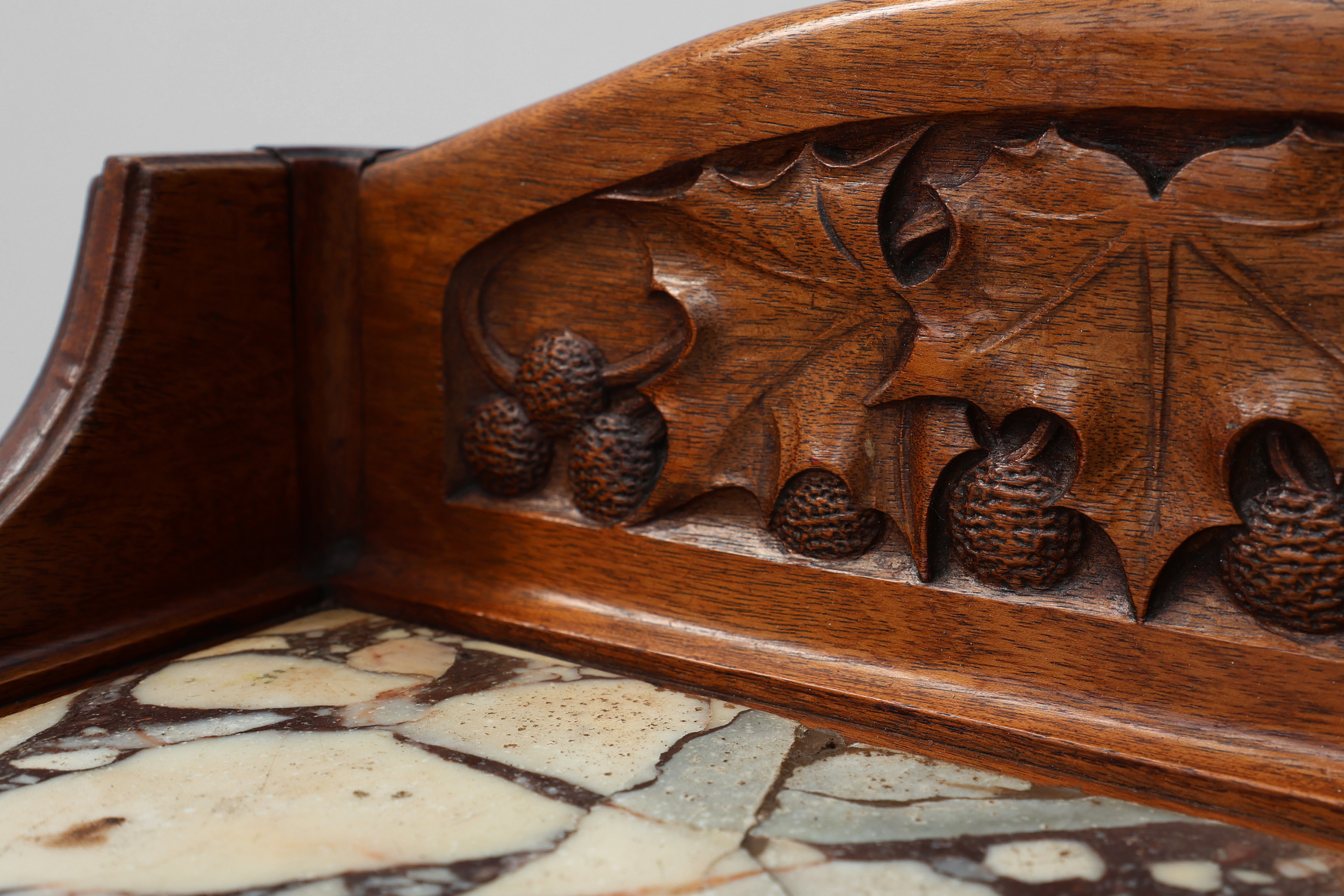Pair Art Nouveau Nightstands with marble top by Paul Alexandre Dumas, France ca. 1910thumbnail